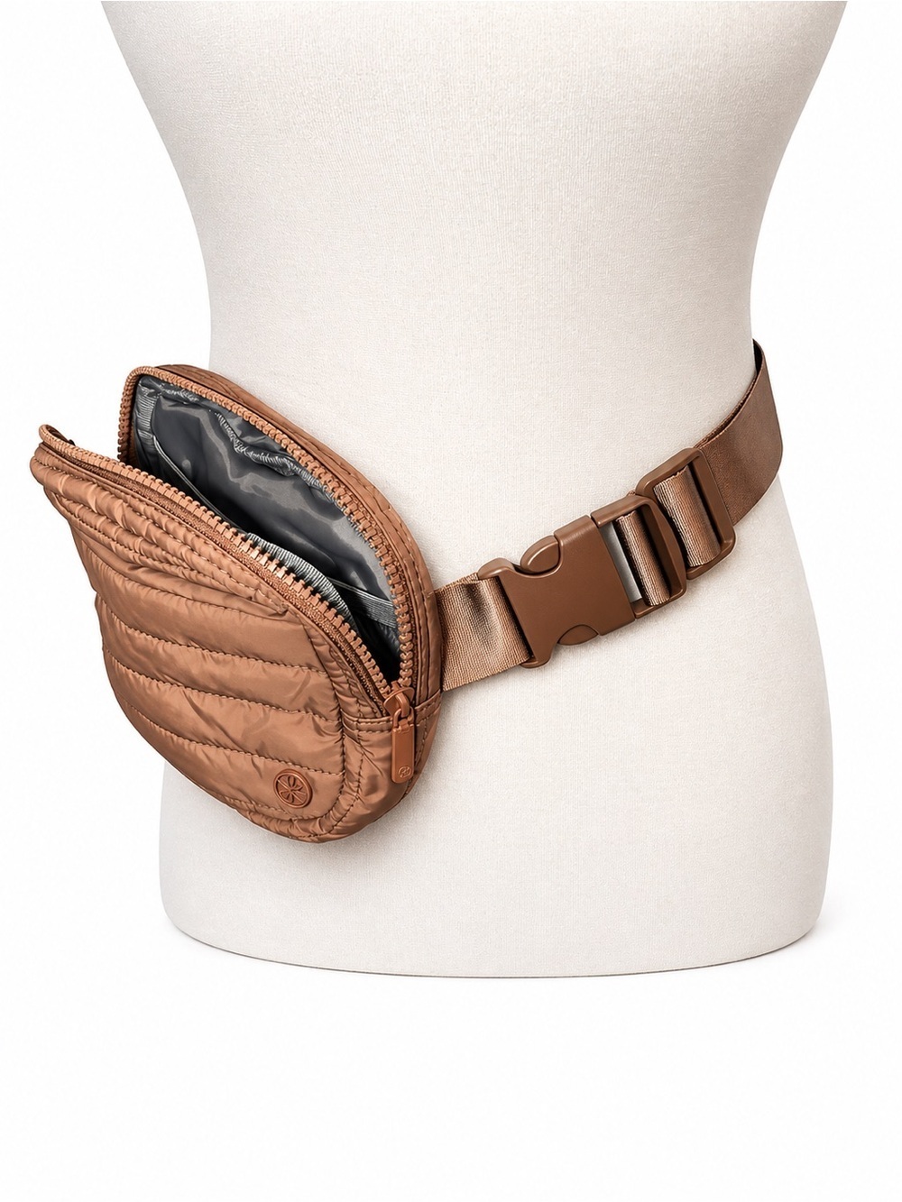 GAIAM Quilted Waist Pack in Tan Brown